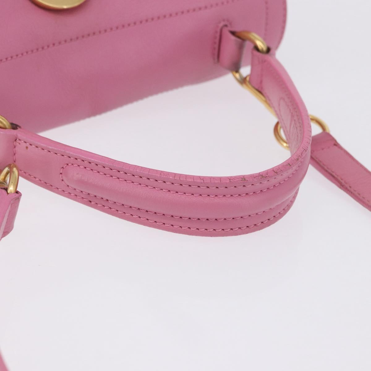 SAINT LAURENT Muse Two Hand Bag Leather 2way Pink Gold 289278 Auth 197816A