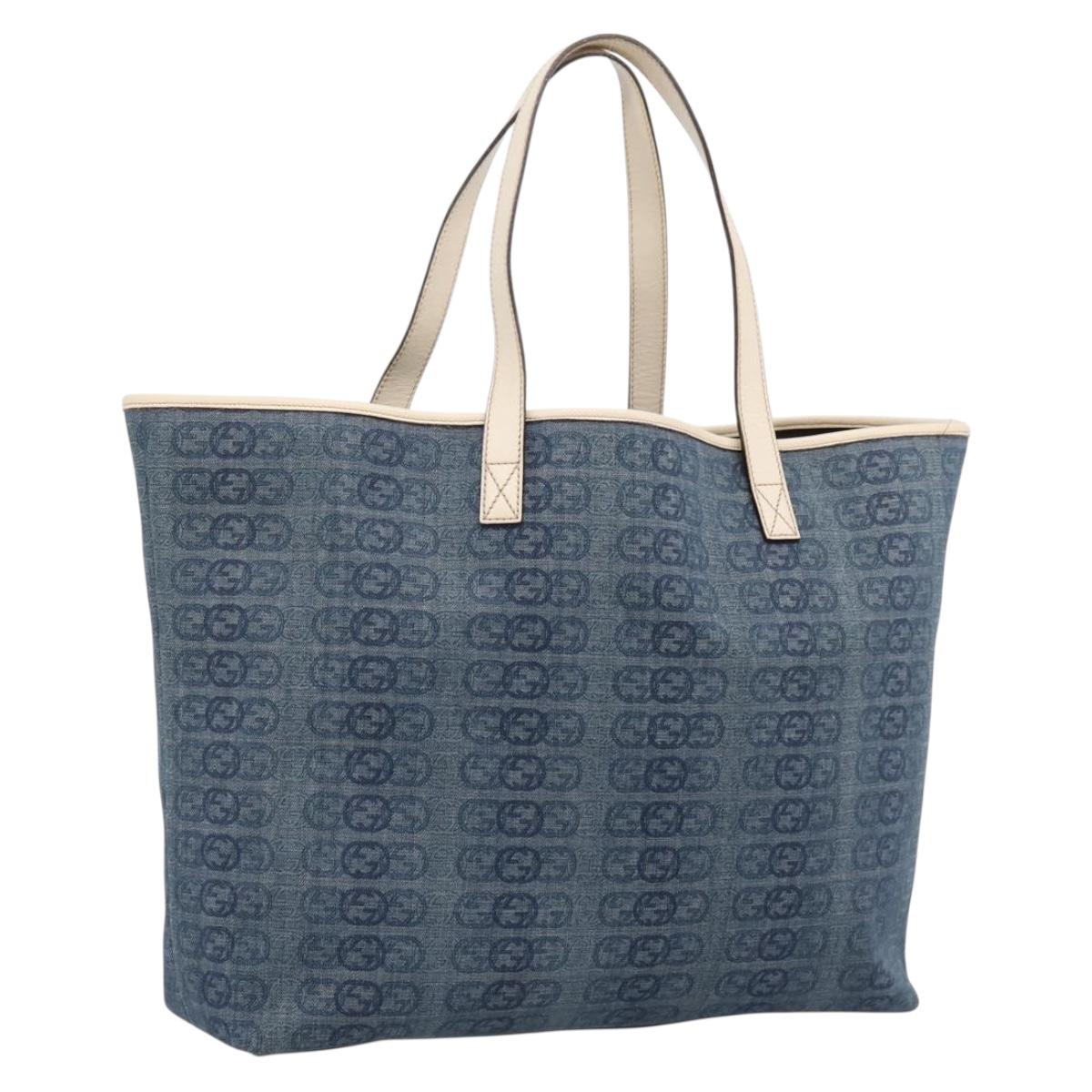 GUCCI Tote Bag Denim Blue 257245 Auth 197817A