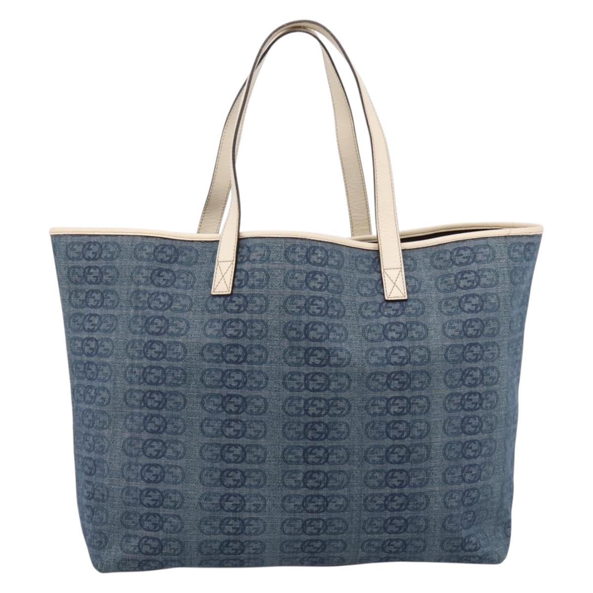 GUCCI Tote Bag Denim Blue 257245 Auth 197817A