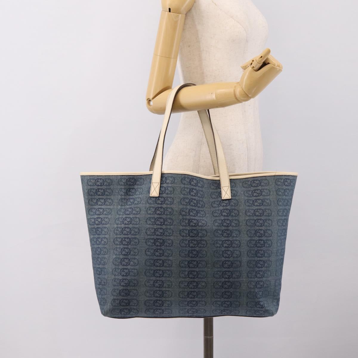 GUCCI Tote Bag Denim Blue 257245 Auth 197817A