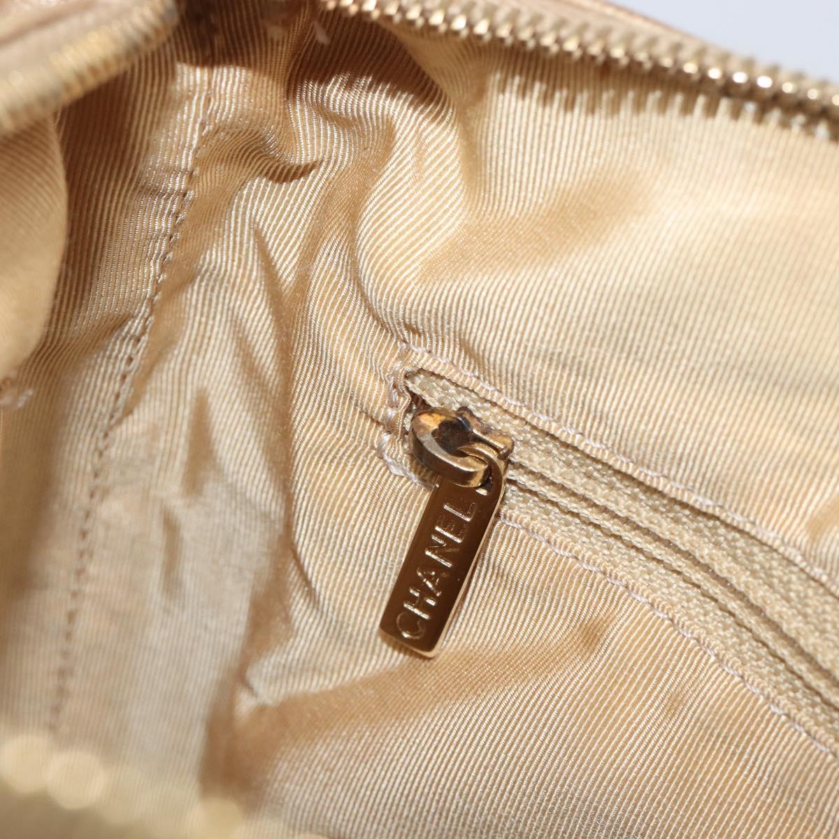 CHANEL Choco Bar Hand Bag Lamb Skin Brown Gold CC Auth 197821