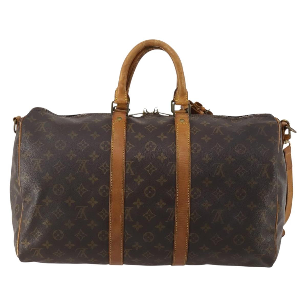 LOUIS VUITTON Monogram Keepall Bandouliere 45 Boston Bag M41418 LV Auth 197822