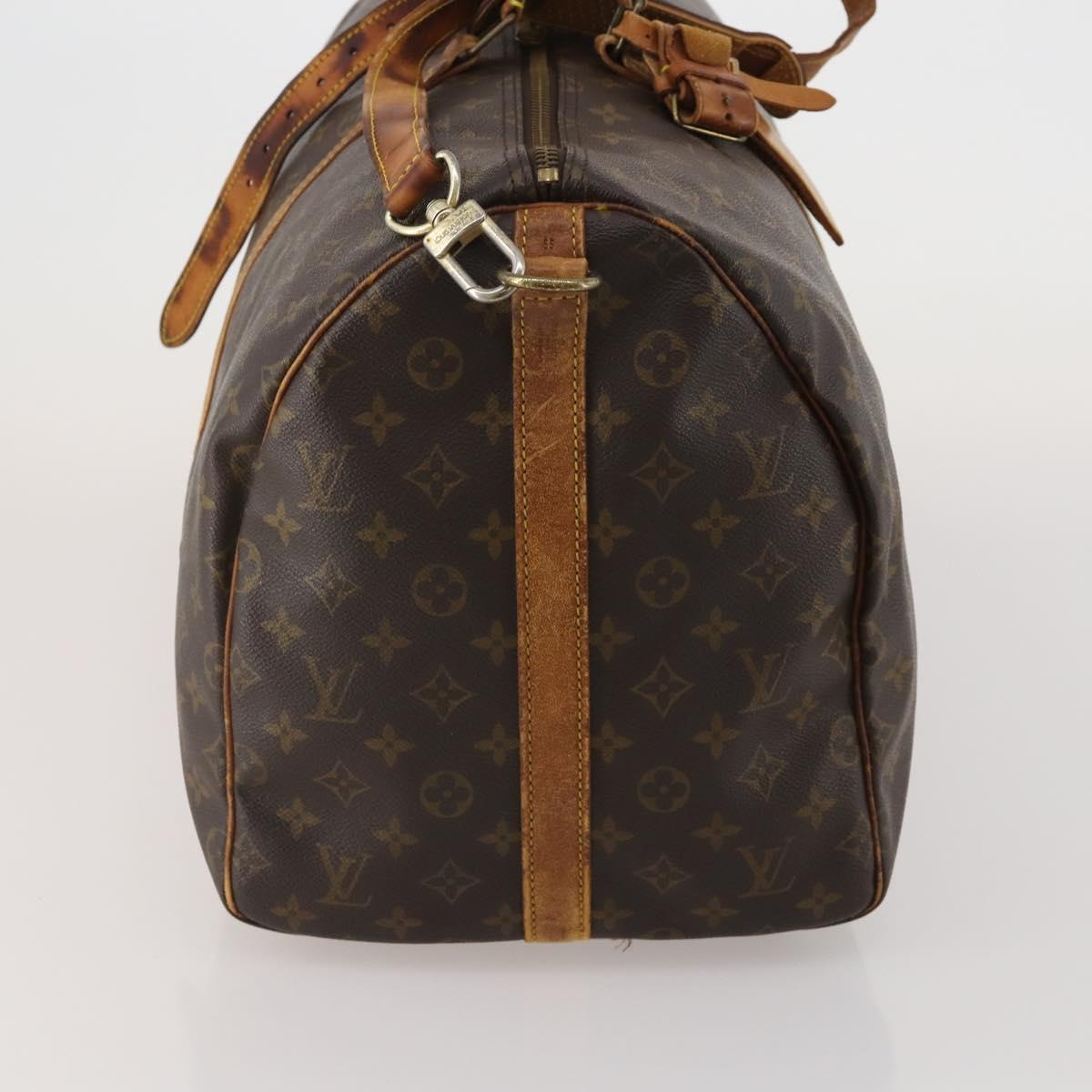 LOUIS VUITTON Monogram Keepall Bandouliere 55 Boston Bag M41414 LV Auth 197823
