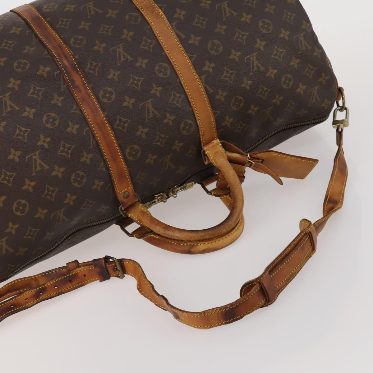 LOUIS VUITTON Monogram Keepall Bandouliere 55 Boston Bag M41414 LV Auth 197823