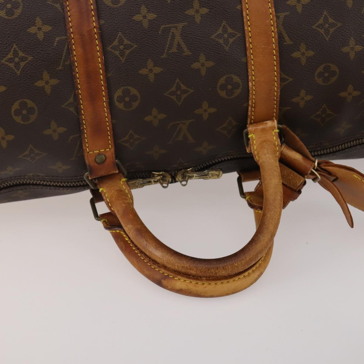 LOUIS VUITTON Monogram Keepall Bandouliere 55 Boston Bag M41414 LV Auth 197823