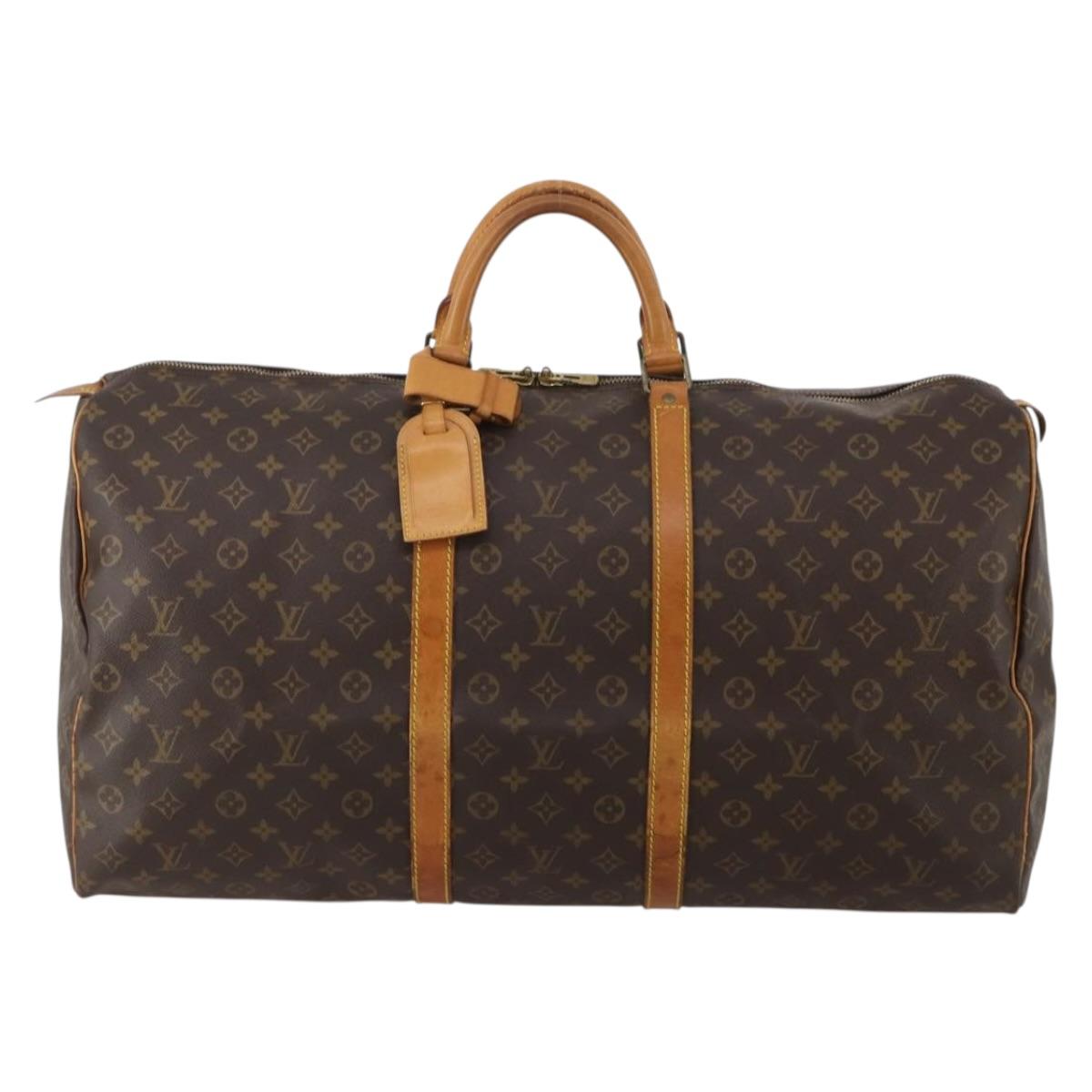 LOUIS VUITTON Monogram Keepall 60 Boston Bag M41422 LV Auth 197828