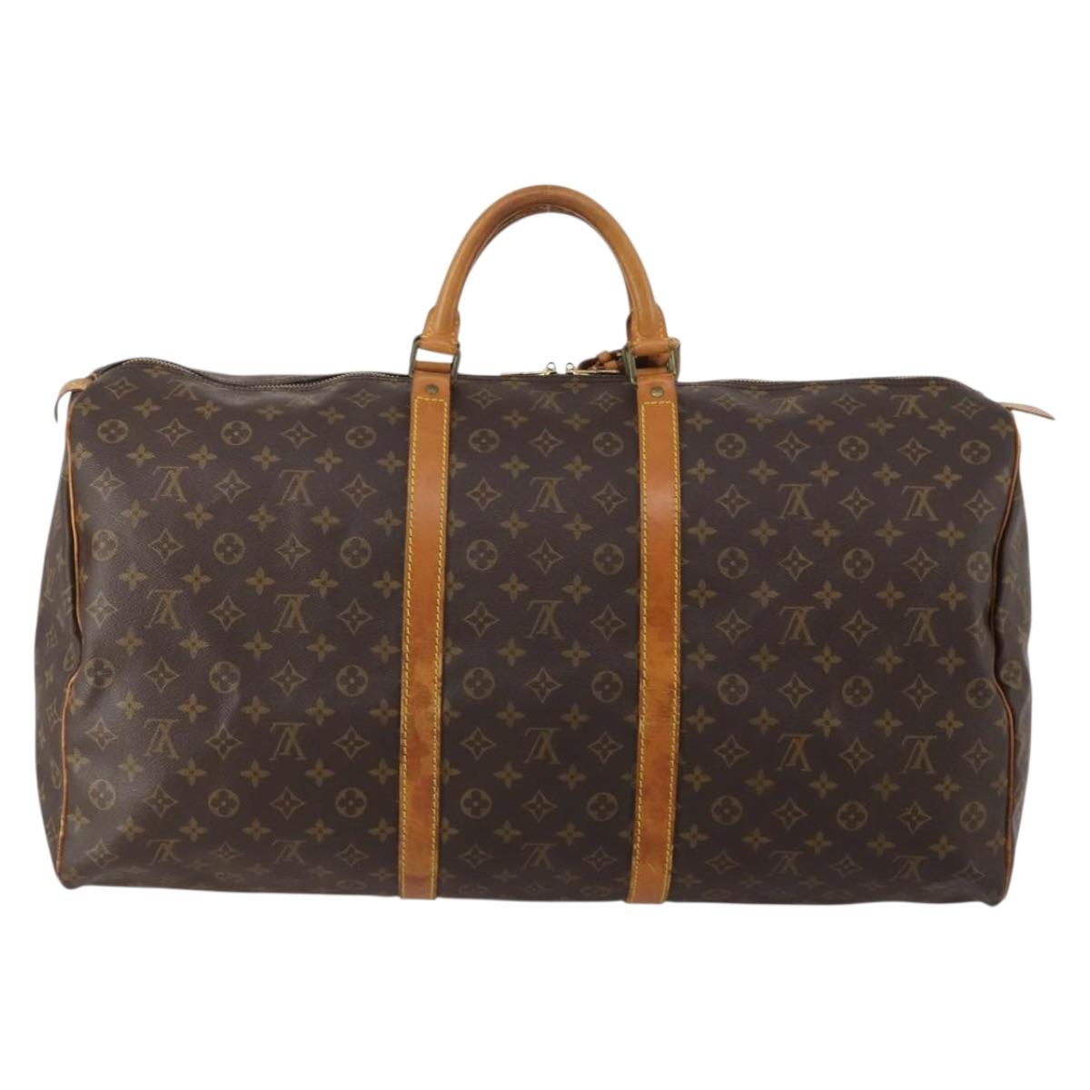 LOUIS VUITTON Monogram Keepall 60 Boston Bag M41422 LV Auth 197828