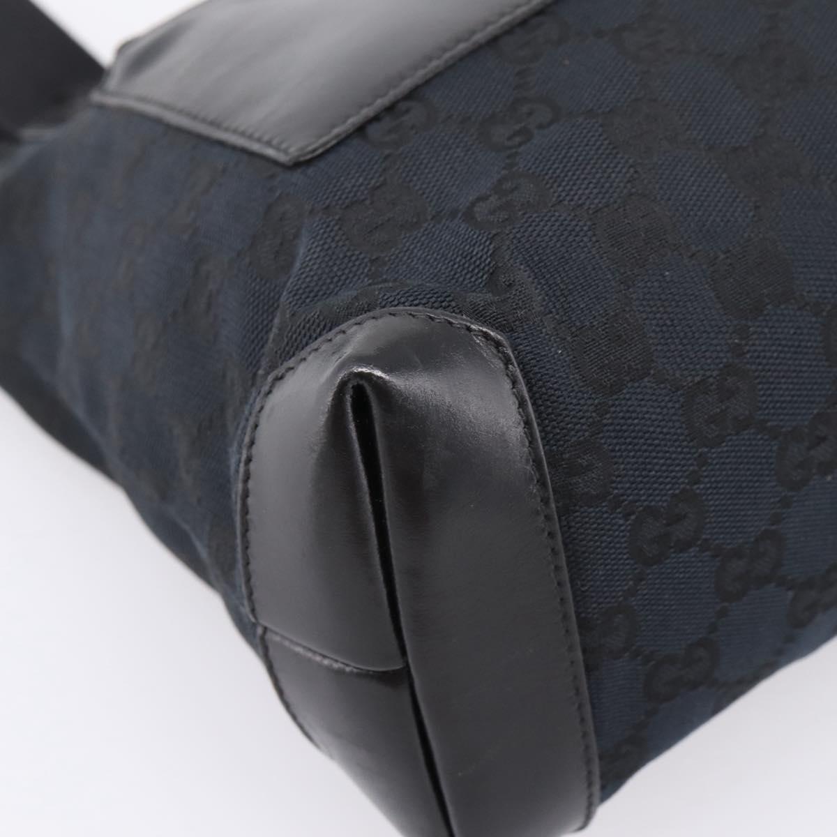 GUCCI GG Canvas Tote Bag Black Silver 019 0402 Auth 197830
