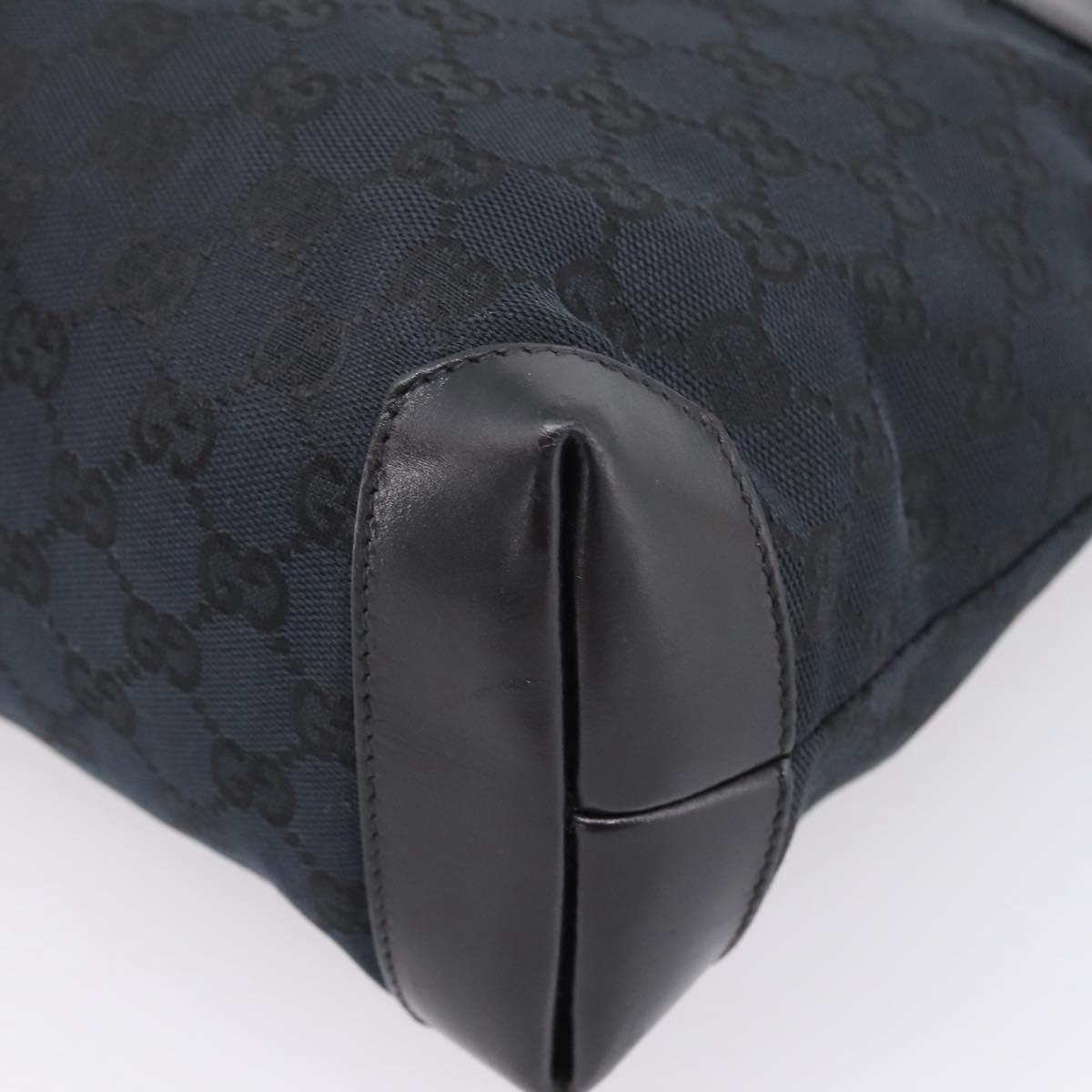 GUCCI GG Canvas Tote Bag Black Silver 019 0402 Auth 197830