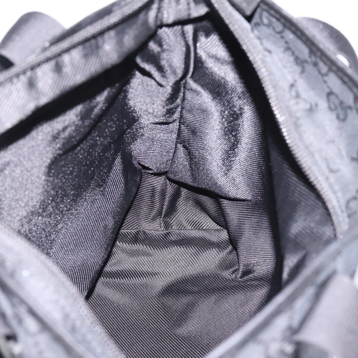 GUCCI GG Canvas Tote Bag Black Silver 019 0402 Auth 197830