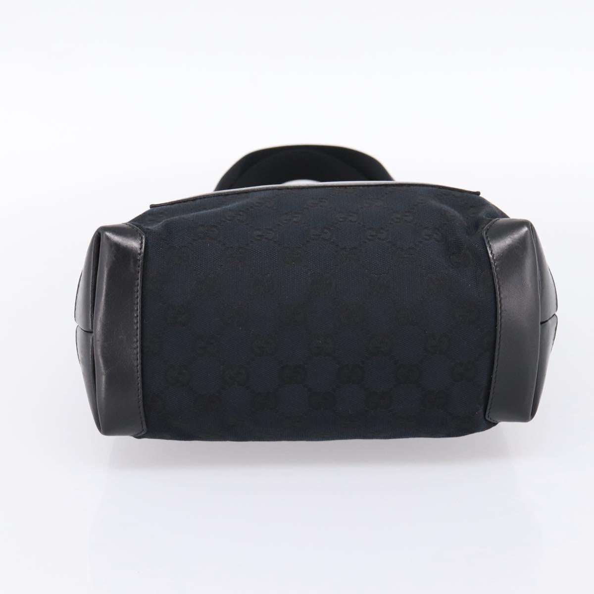 GUCCI GG Canvas Tote Bag Black Silver 019 0402 Auth 197830