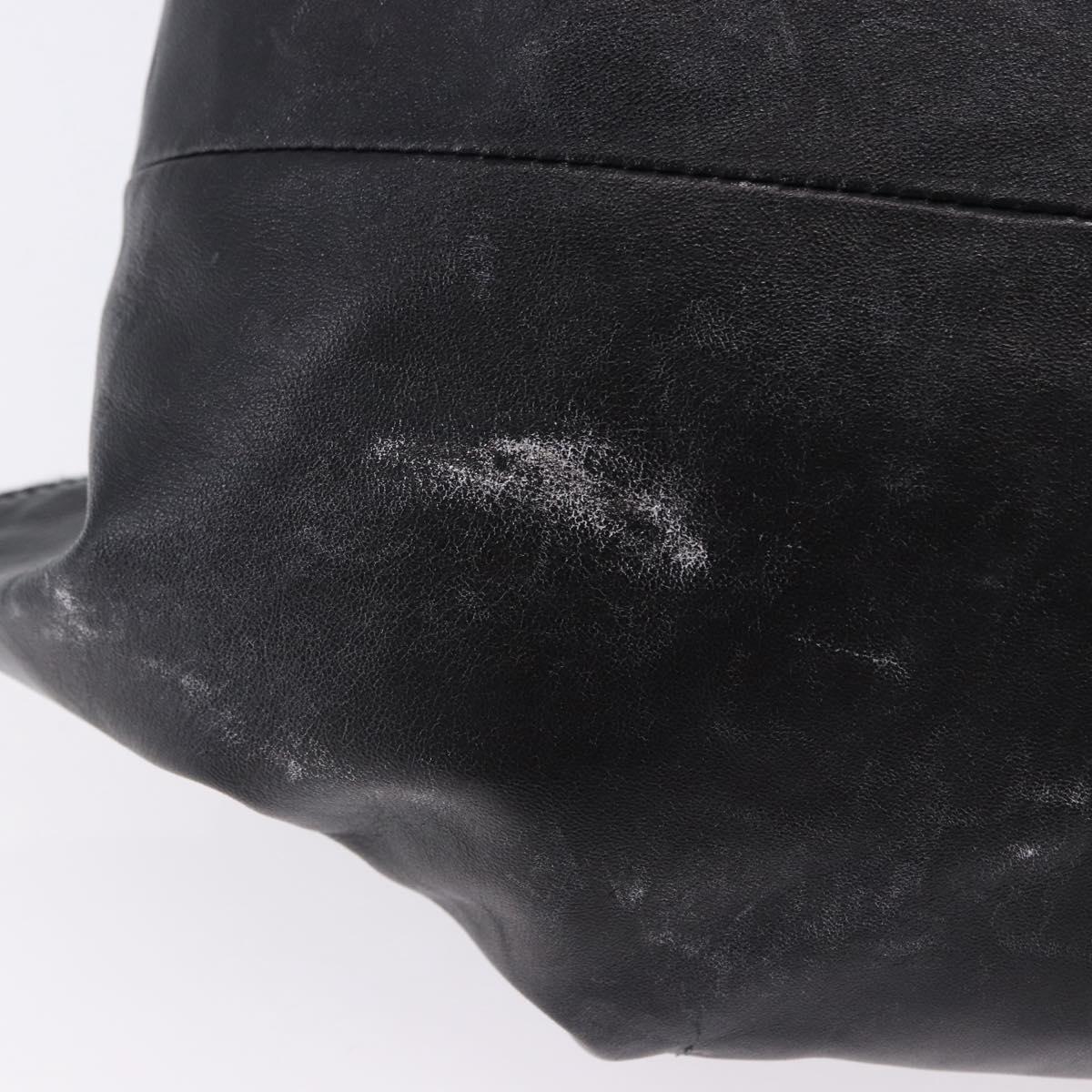 LOEWE Nappa Aire Anagram Hand Bag Leather Black Gold Auth 197831