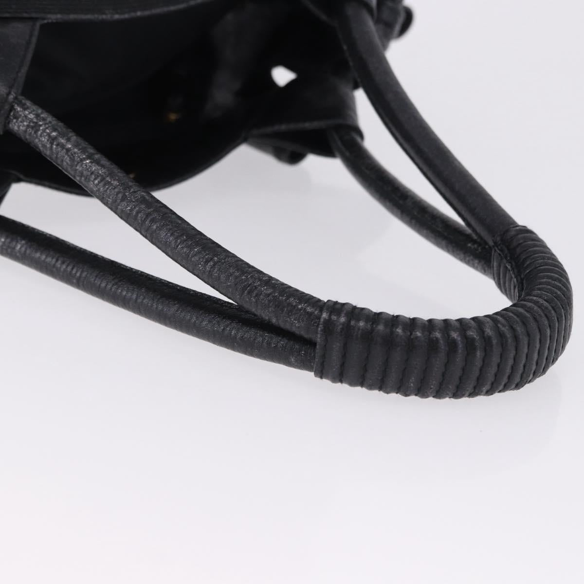 LOEWE Nappa Aire Anagram Hand Bag Leather Black Gold Auth 197831