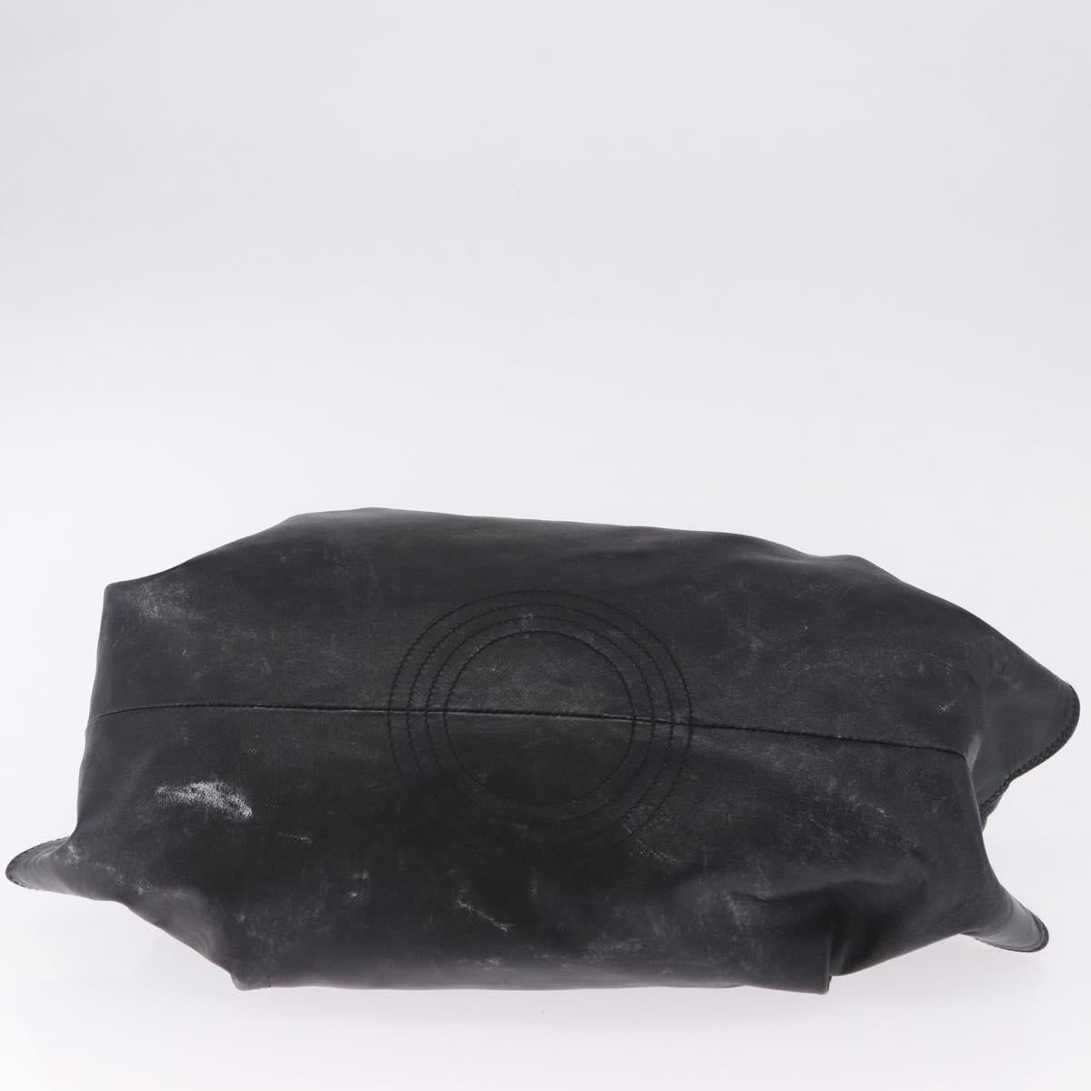LOEWE Nappa Aire Anagram Hand Bag Leather Black Gold Auth 197831