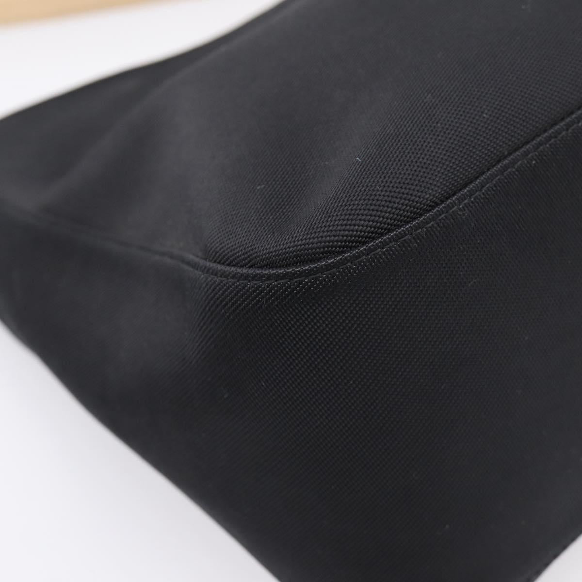 GIVENCHY Hand Bag Nylon Black Silver Auth 197834
