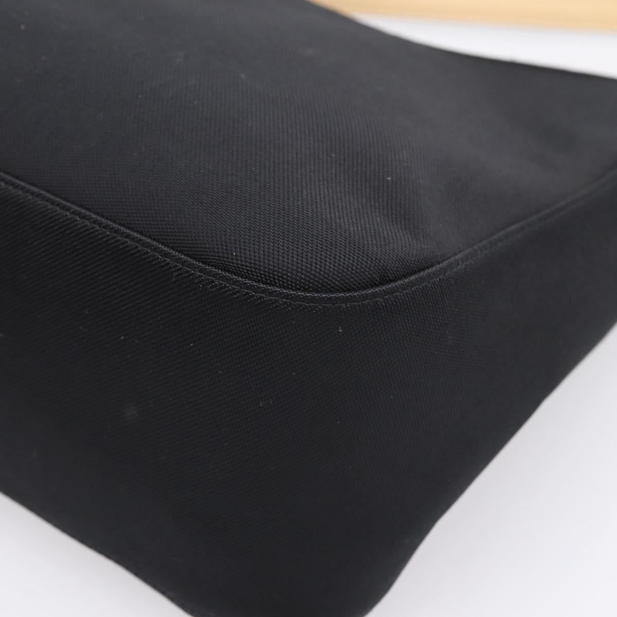 GIVENCHY Hand Bag Nylon Black Silver Auth 197834