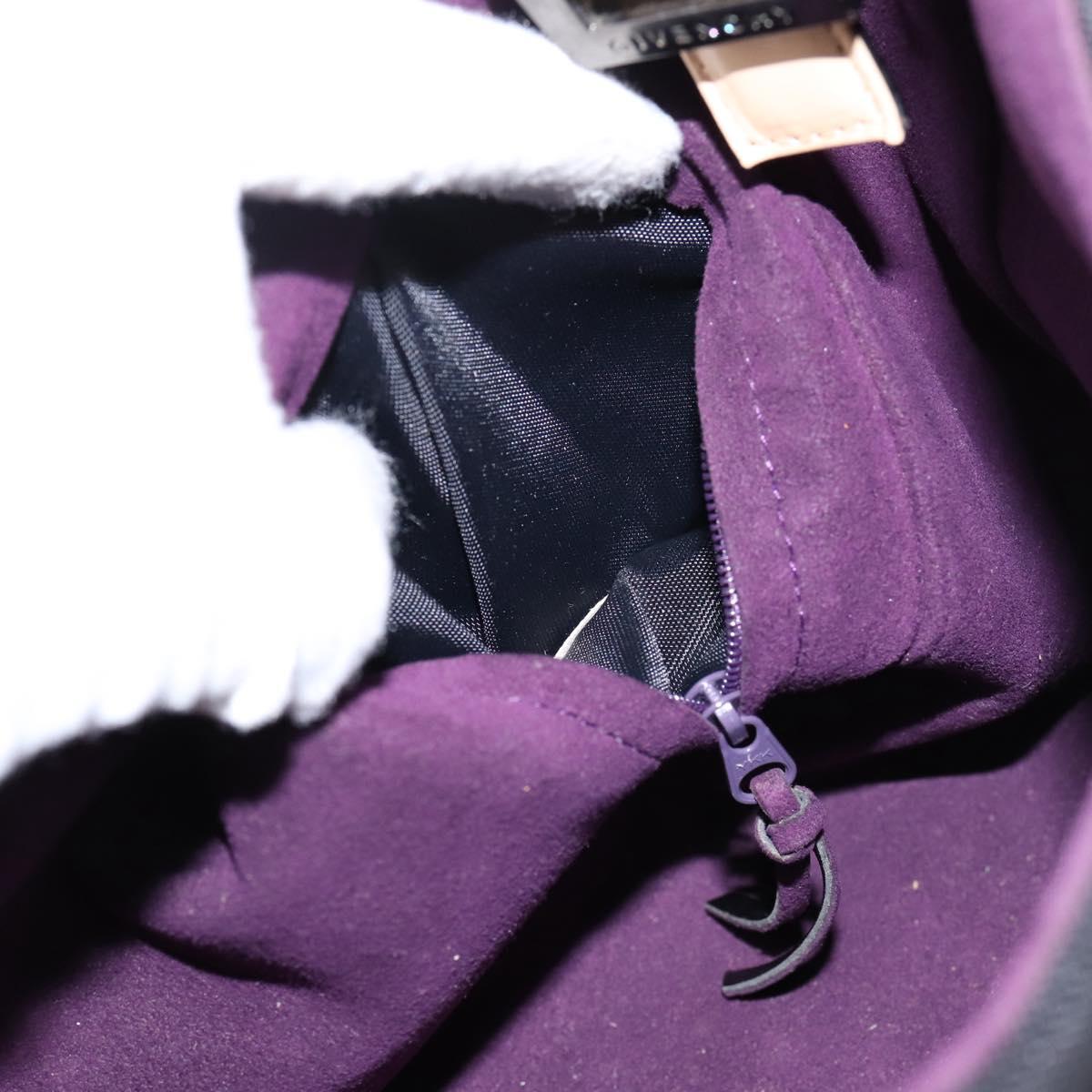 GIVENCHY Hand Bag Nylon Black Silver Auth 197834