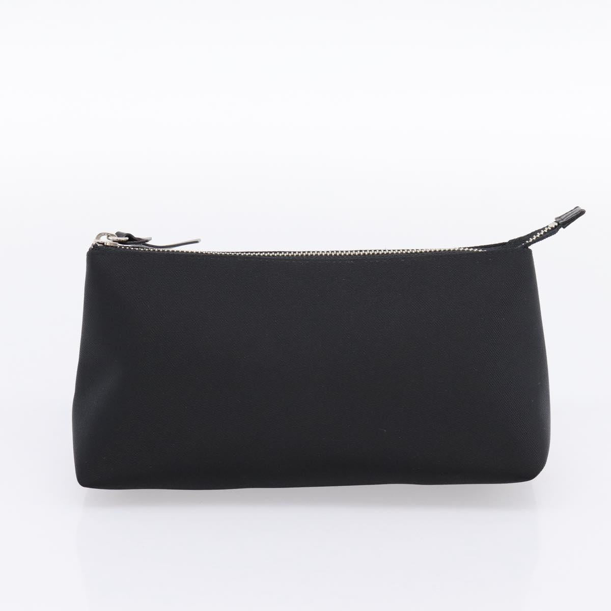 GIVENCHY Hand Bag Nylon Black Silver Auth 197834