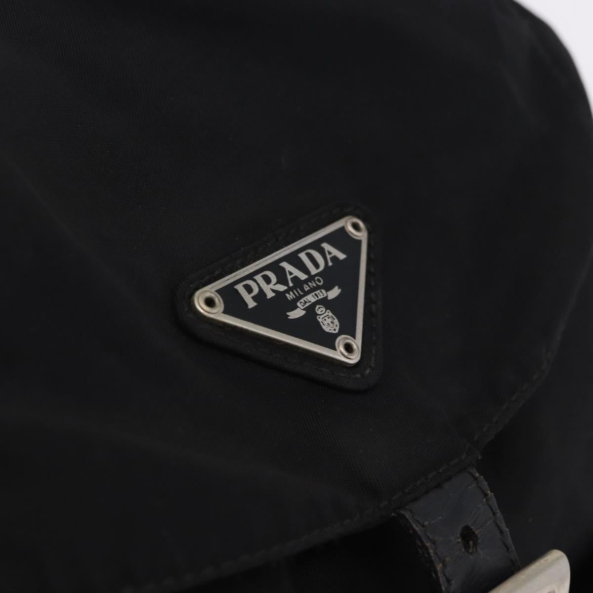 PRADA Backpack Nylon Black Silver Auth 197836V