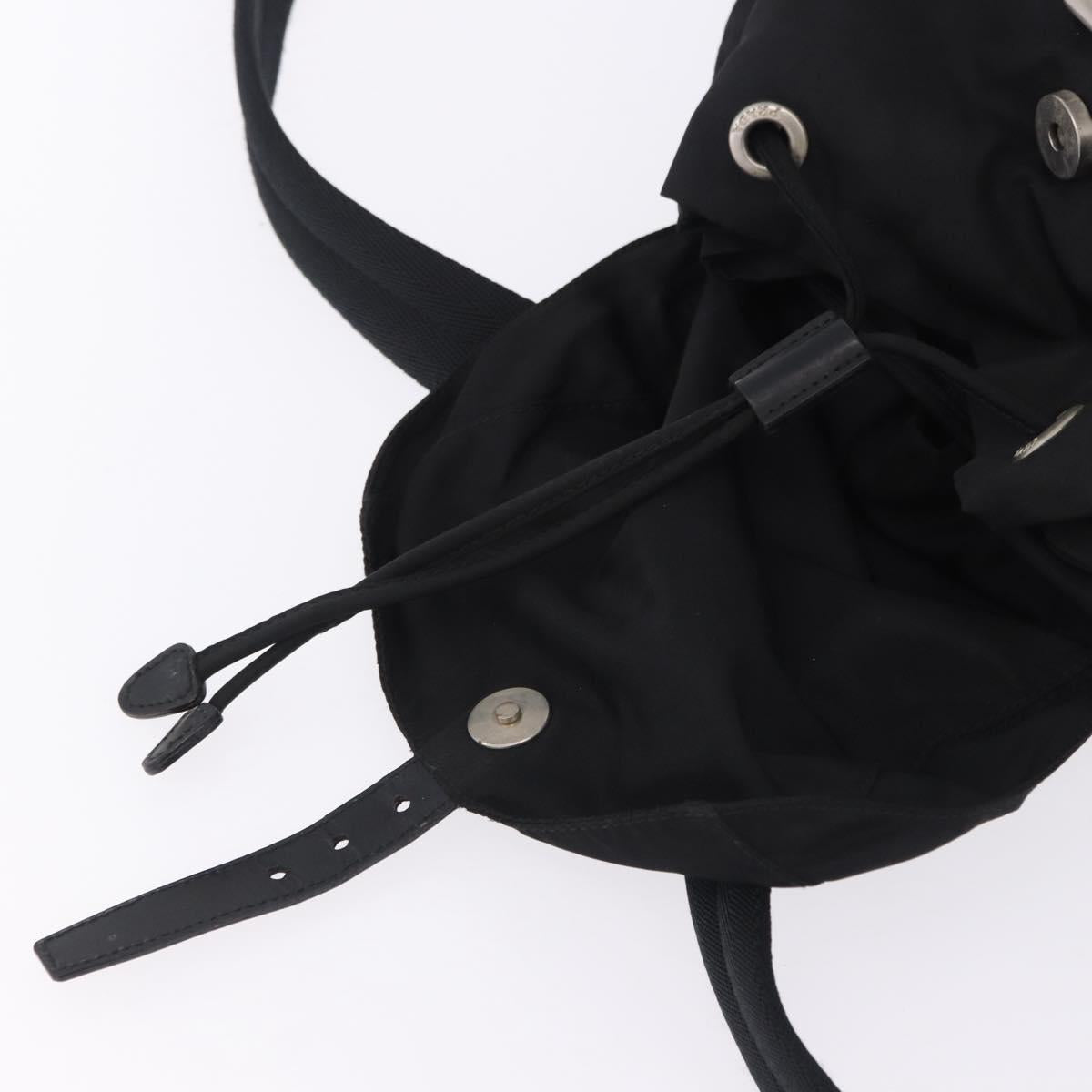 PRADA Backpack Nylon Black Silver Auth 197836V