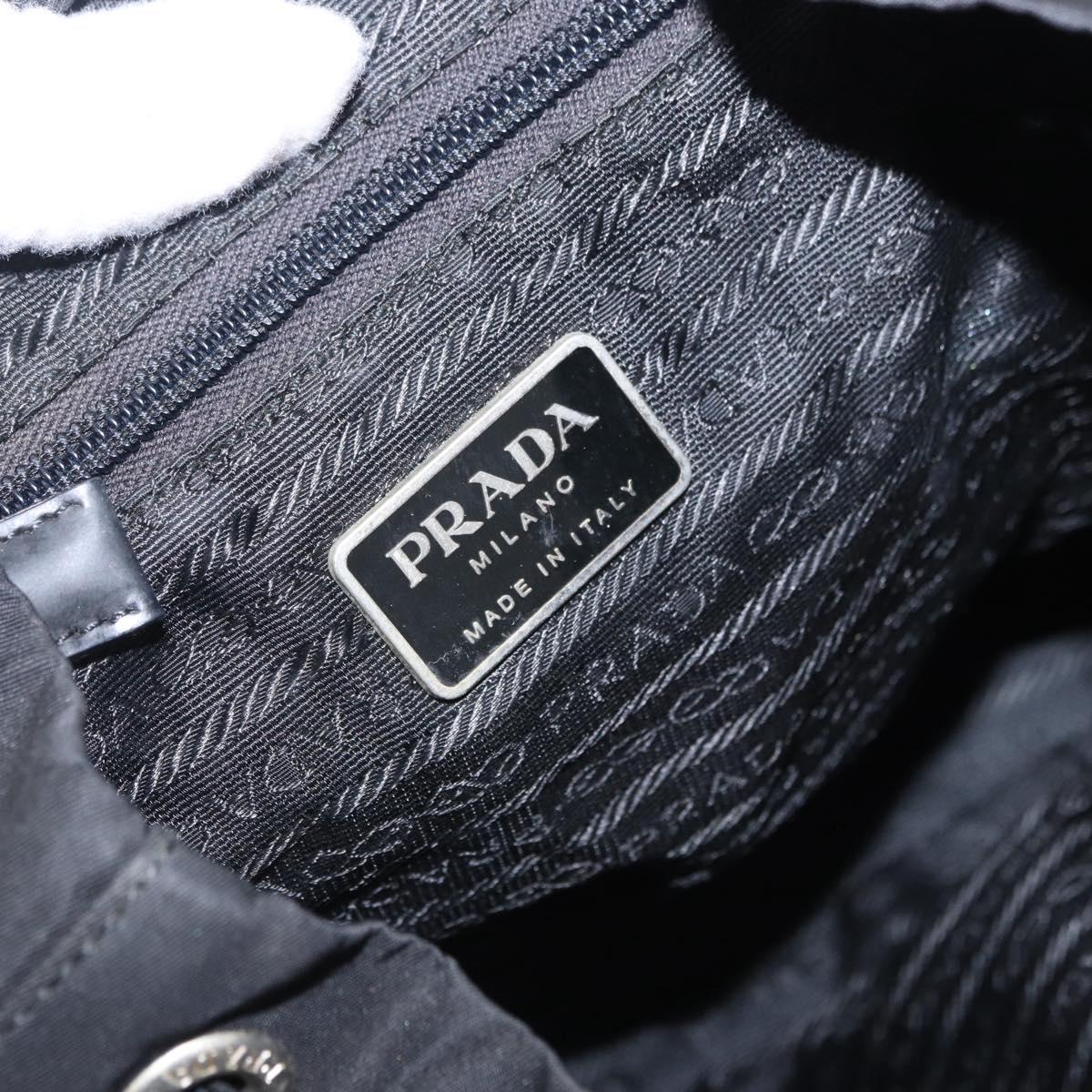 PRADA Backpack Nylon Black Silver Auth 197836V