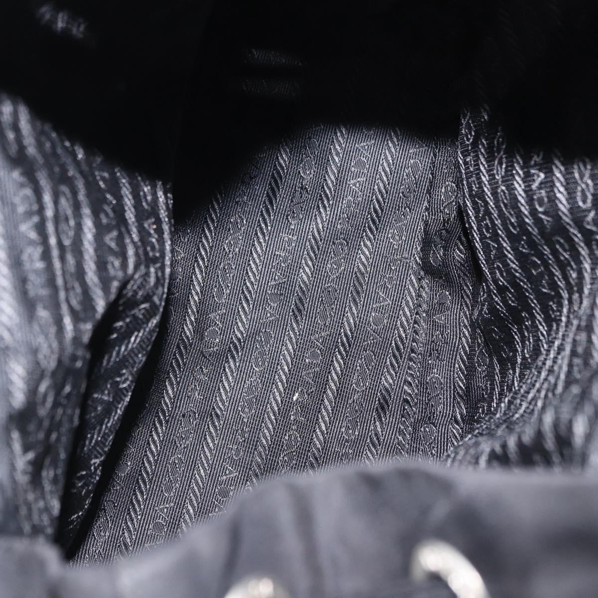 PRADA Backpack Nylon Black Silver Auth 197836V