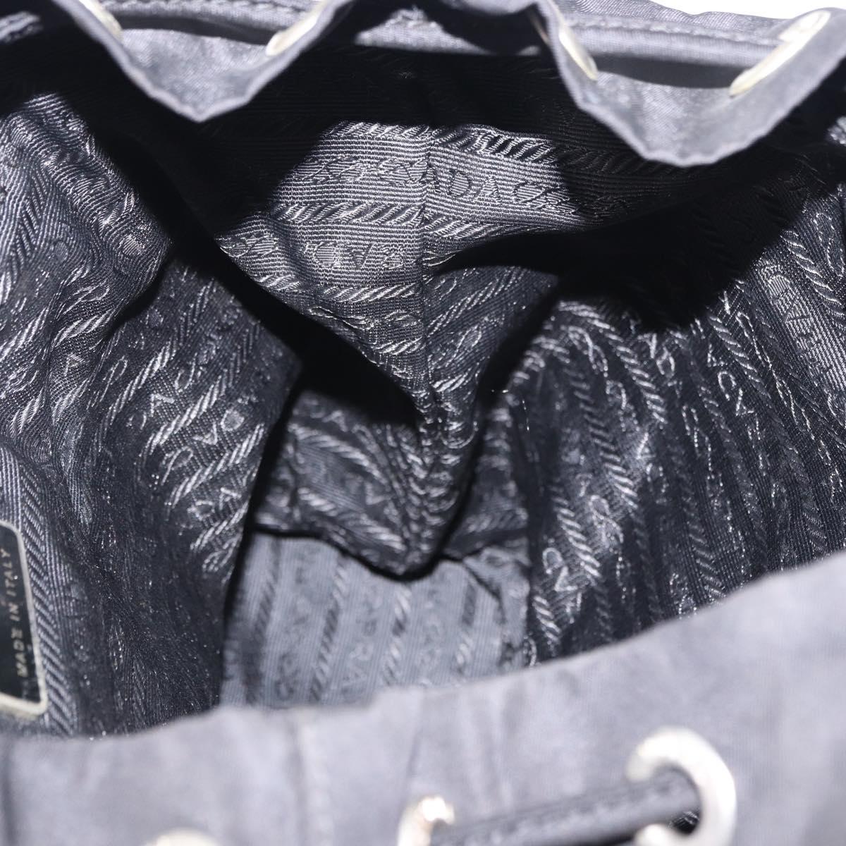 PRADA Backpack Nylon Black Silver Auth 197836V