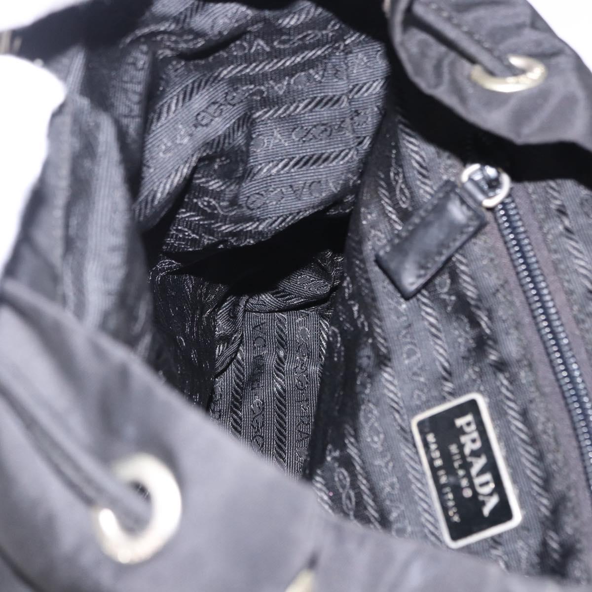 PRADA Backpack Nylon Black Silver Auth 197836V