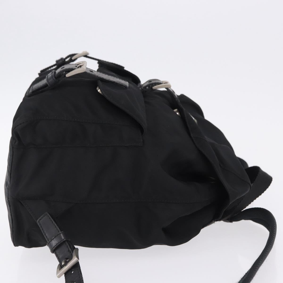 PRADA Backpack Nylon Black Silver Auth 197836V
