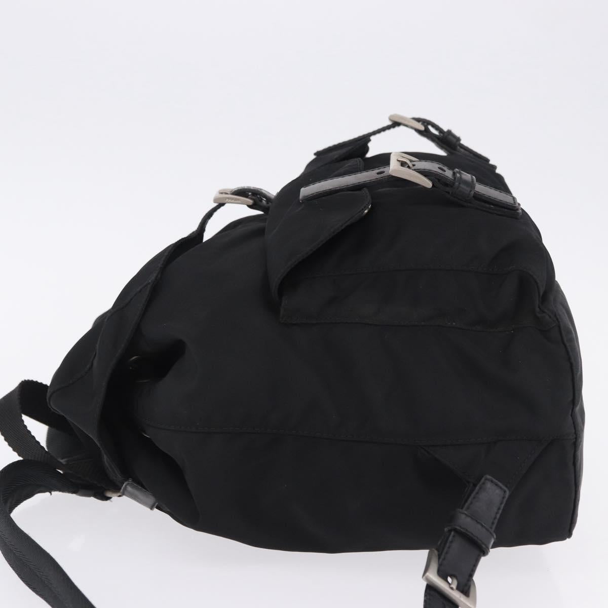 PRADA Backpack Nylon Black Silver Auth 197836V