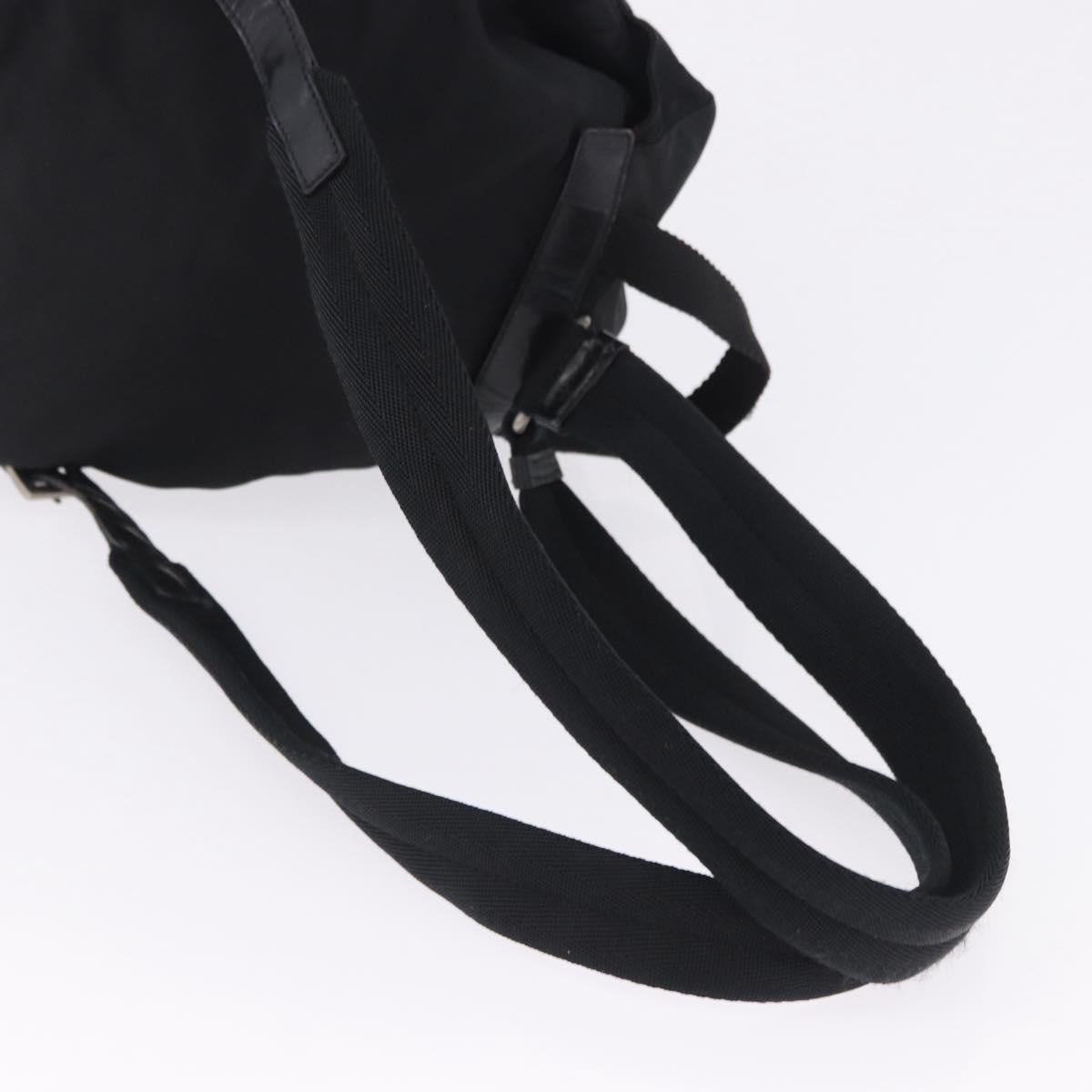PRADA Backpack Nylon Black Silver Auth 197836V