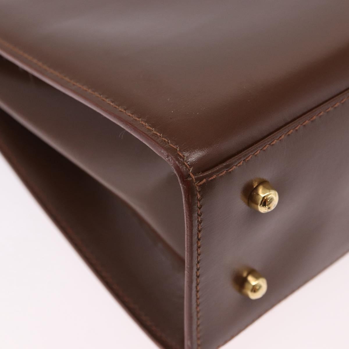GUCCI Hand Bag Leather 2way Brown Gold 000 2110 Auth 197847V