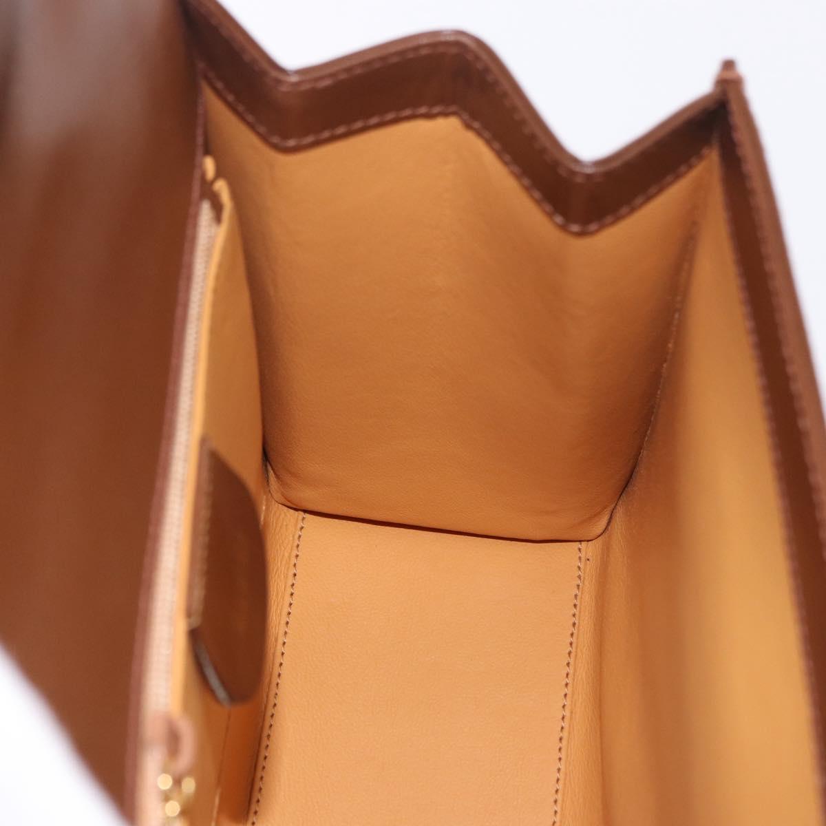 GUCCI Hand Bag Leather 2way Brown Gold 000 2110 Auth 197847V