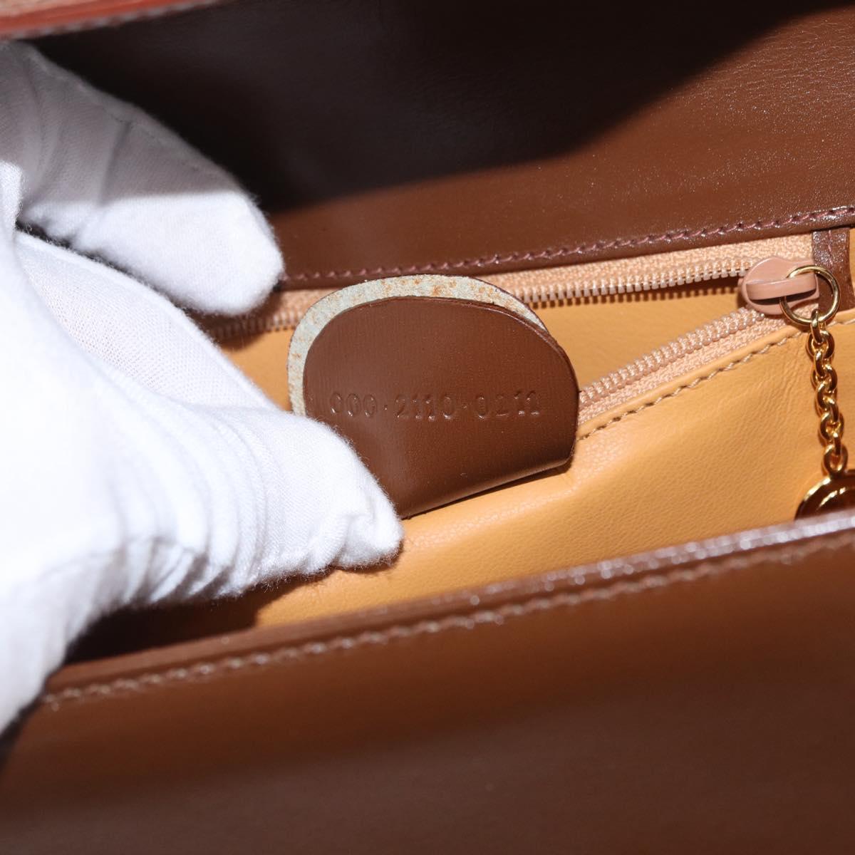 GUCCI Hand Bag Leather 2way Brown Gold 000 2110 Auth 197847V