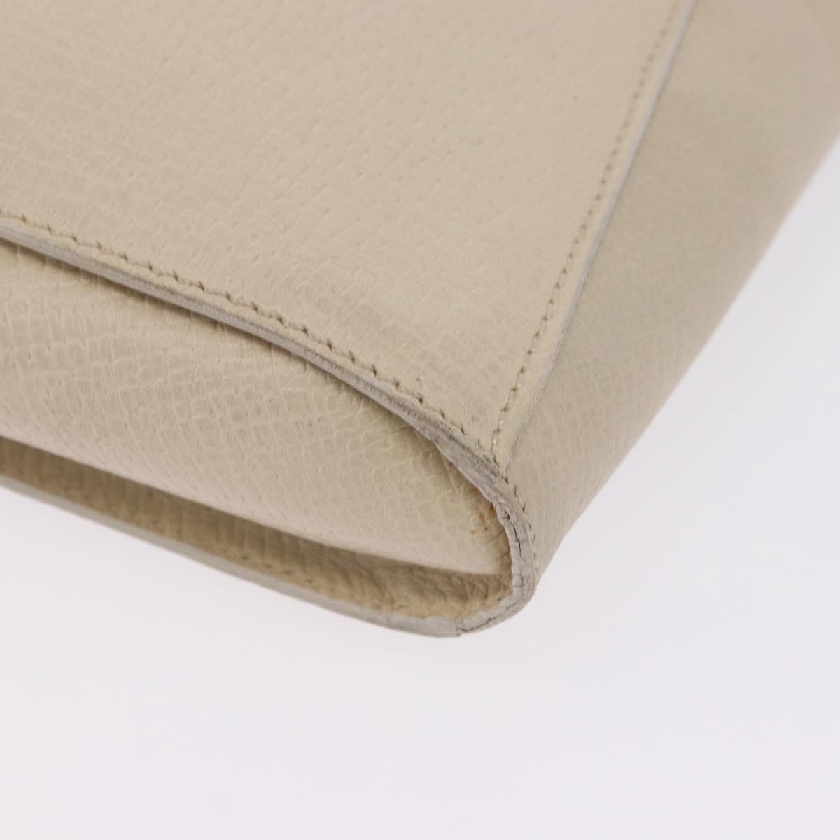 LOEWE Shoulder Bag Leather Ivory Gold Auth 197848