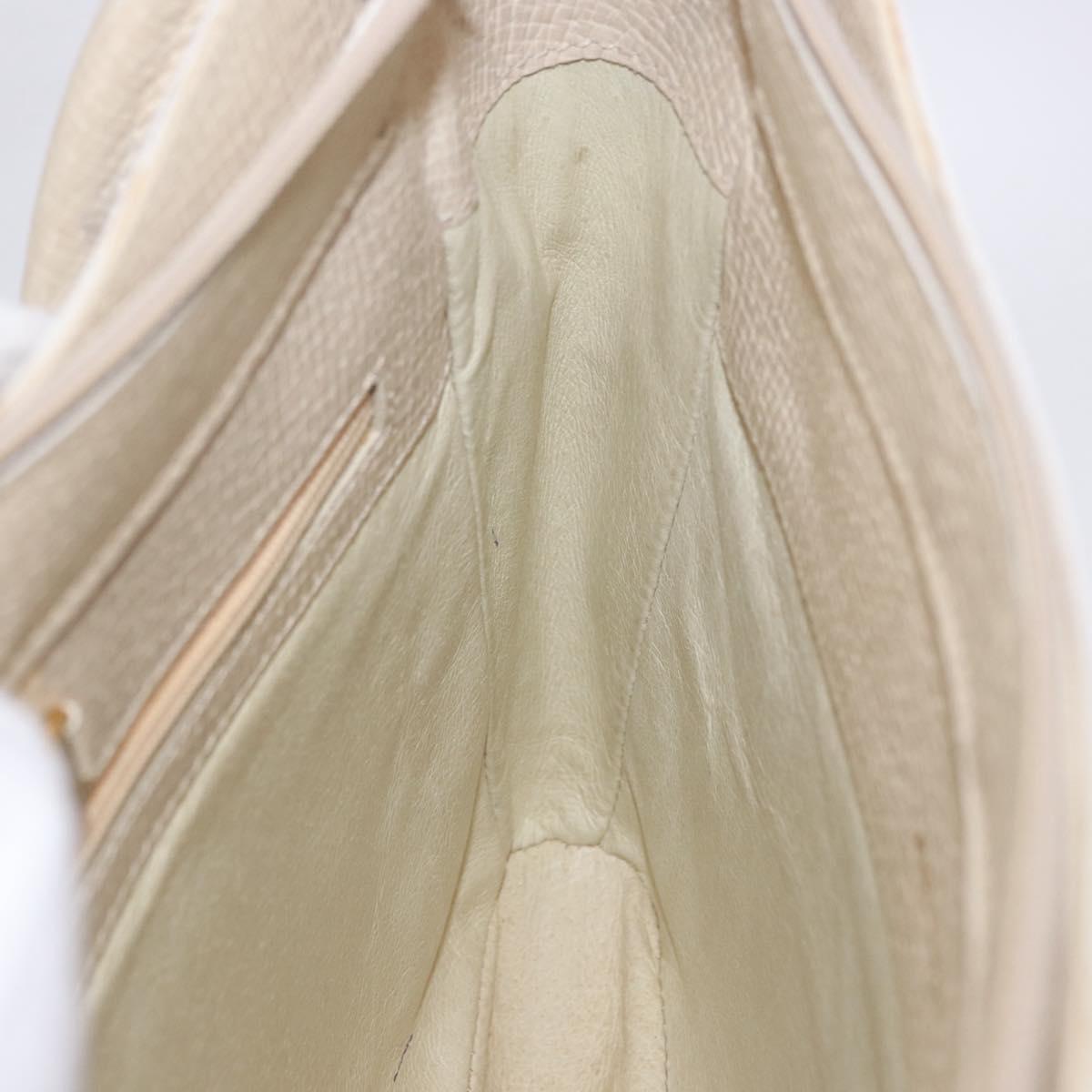 LOEWE Shoulder Bag Leather Ivory Gold Auth 197848