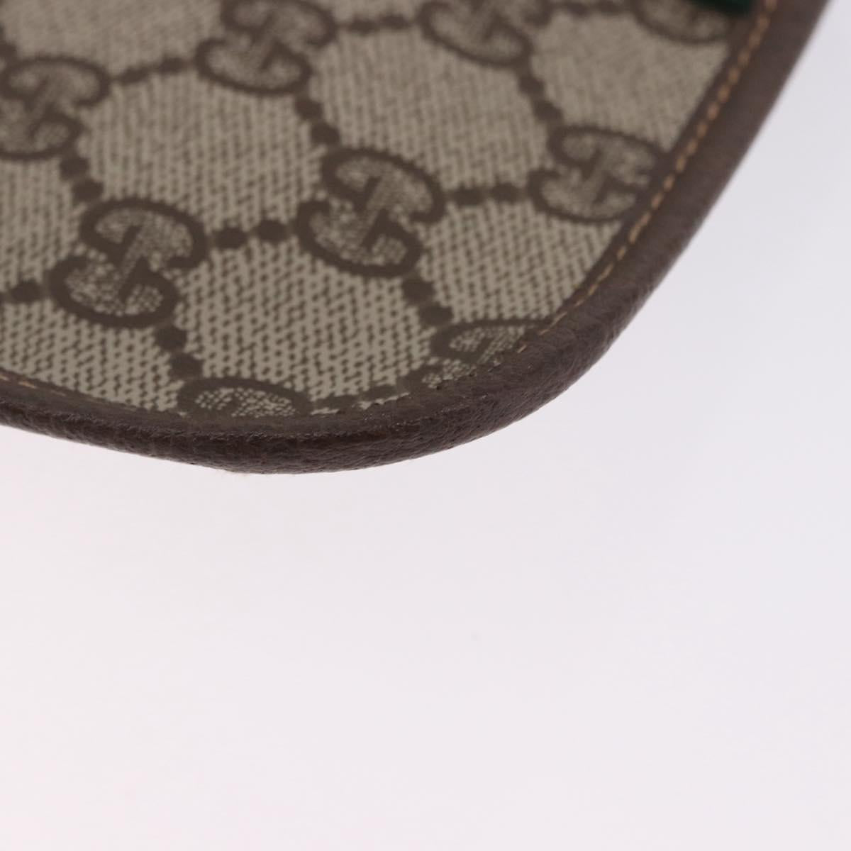GUCCI GG Supreme Web Sherry Line Pouch PVC Beige Gold 014 89 5205 Auth 197852A