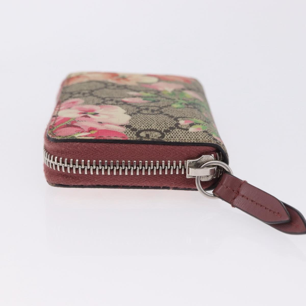 GUCCI GG Supreme Blooms Coin Purse PVC Beige Silver 421310 Auth 197853M