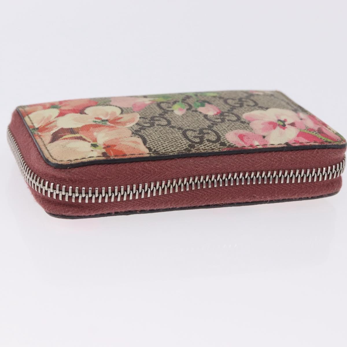 GUCCI GG Supreme Blooms Coin Purse PVC Beige Silver 421310 Auth 197853M