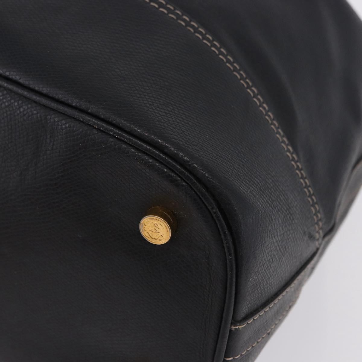 LOEWE Shoulder Bag Leather Black Gold Auth 197857