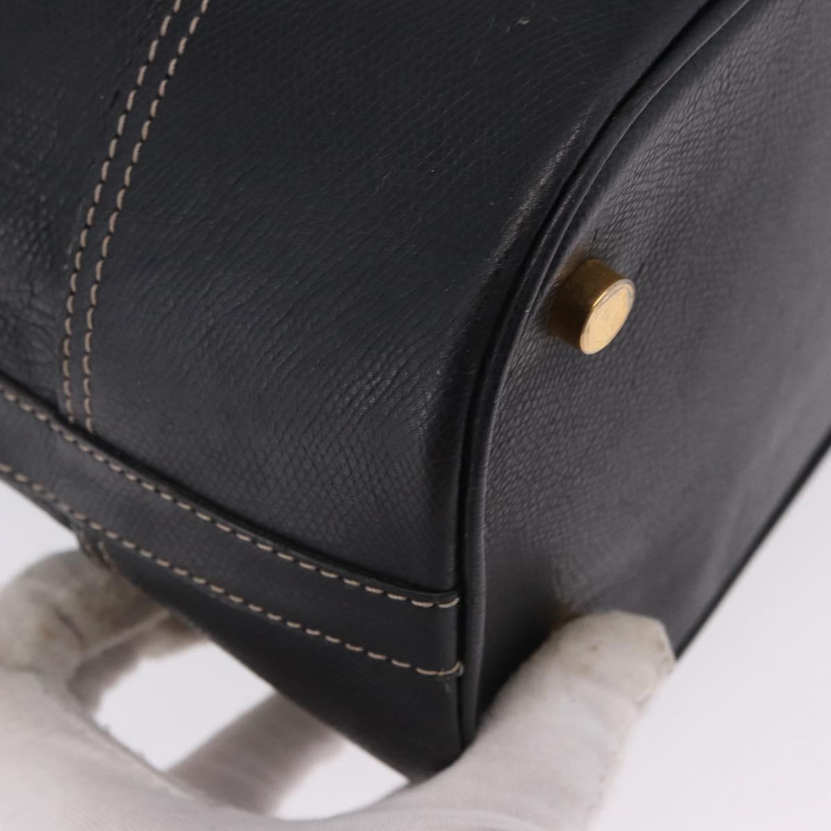 LOEWE Shoulder Bag Leather Black Gold Auth 197857