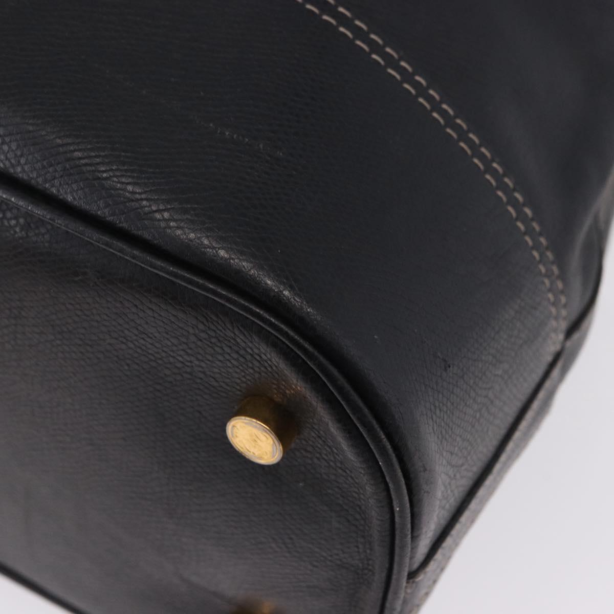 LOEWE Shoulder Bag Leather Black Gold Auth 197857