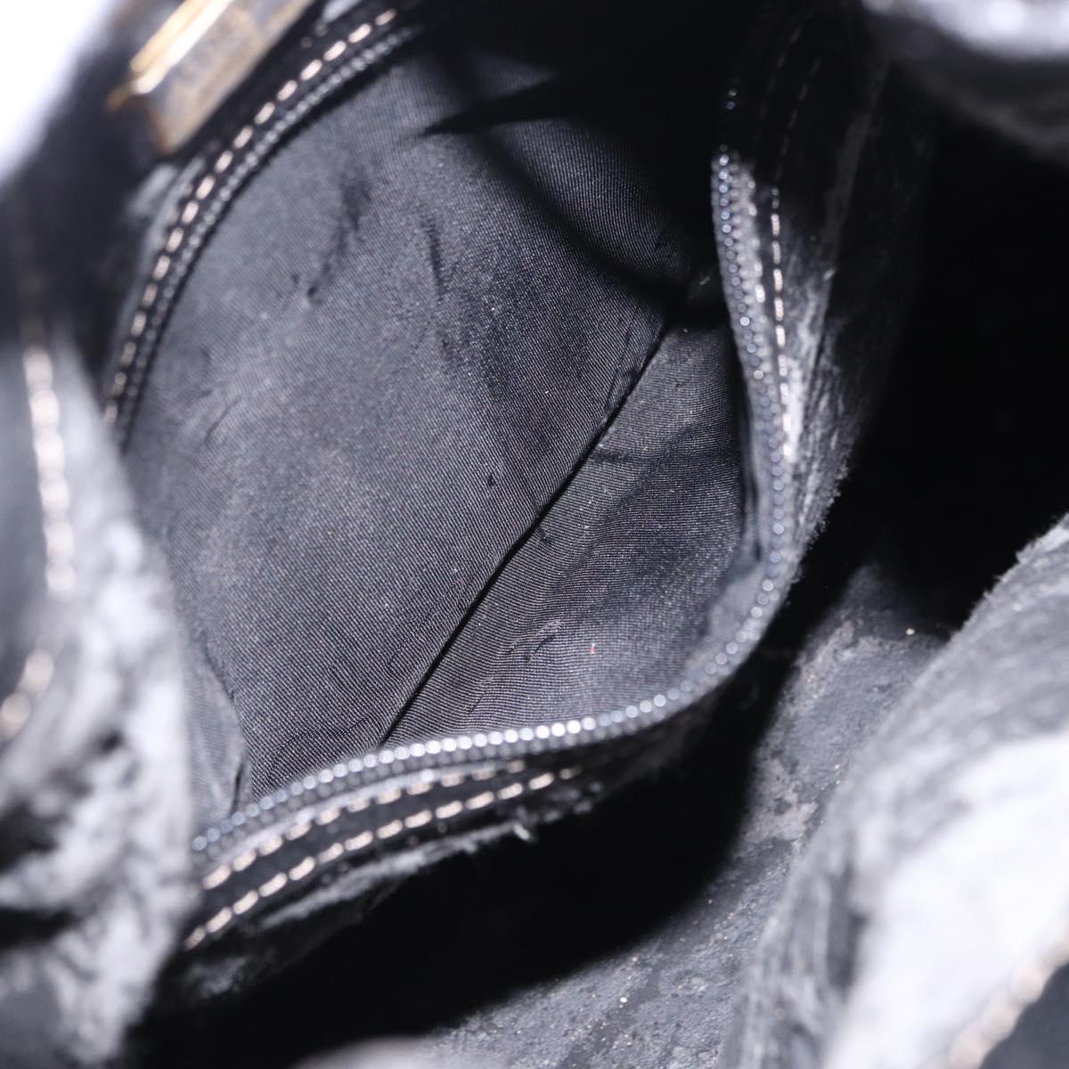 LOEWE Shoulder Bag Leather Black Gold Auth 197857