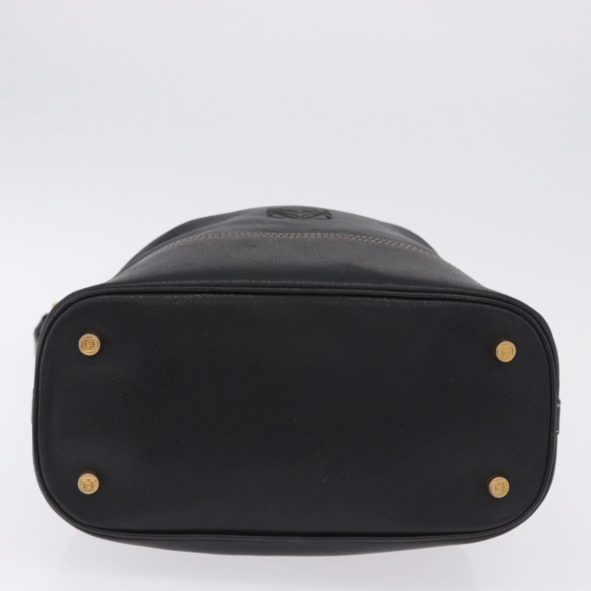 LOEWE Shoulder Bag Leather Black Gold Auth 197857