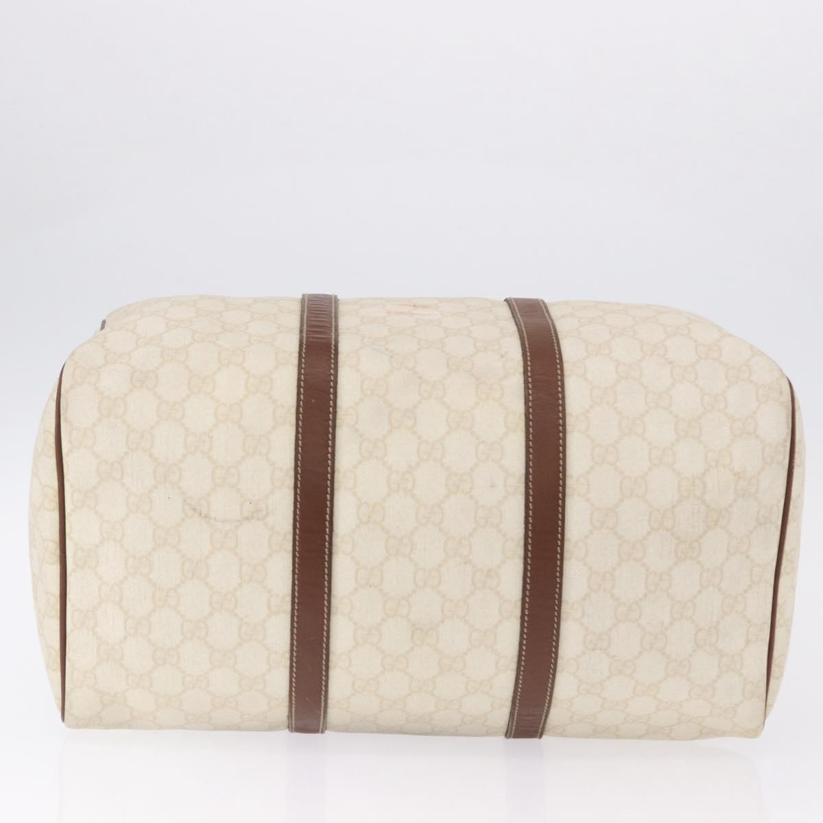 GUCCI GG Supreme Boston Bag PVC White Gold 193602 Auth 197858