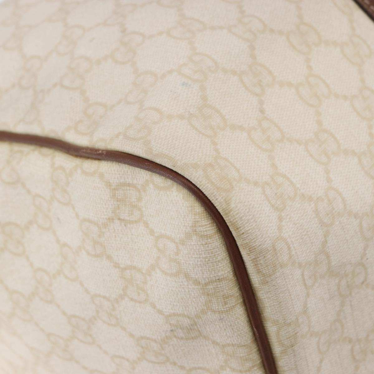 GUCCI GG Supreme Boston Bag PVC White Gold 193602 Auth 197858