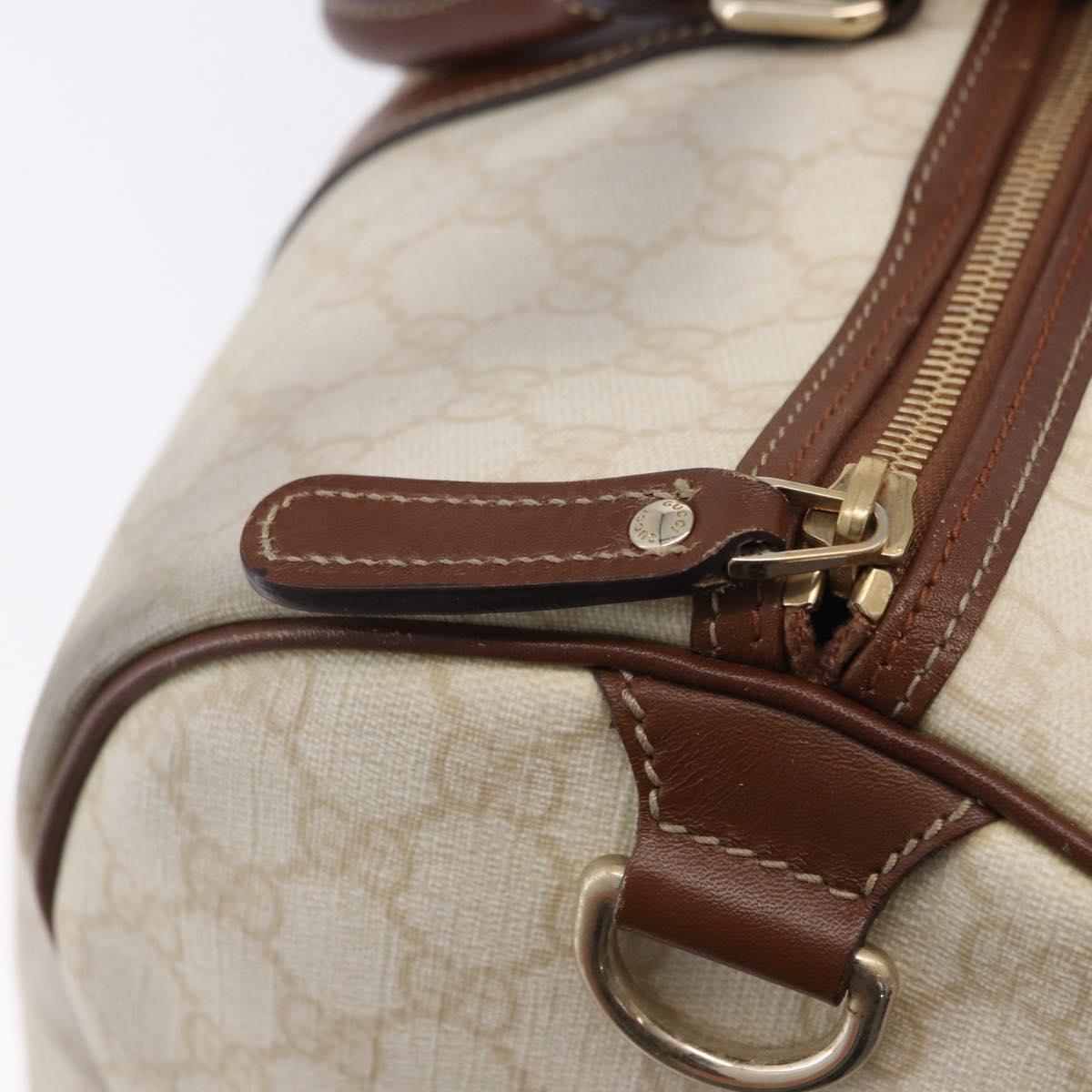 GUCCI GG Supreme Boston Bag PVC White Gold 193602 Auth 197858