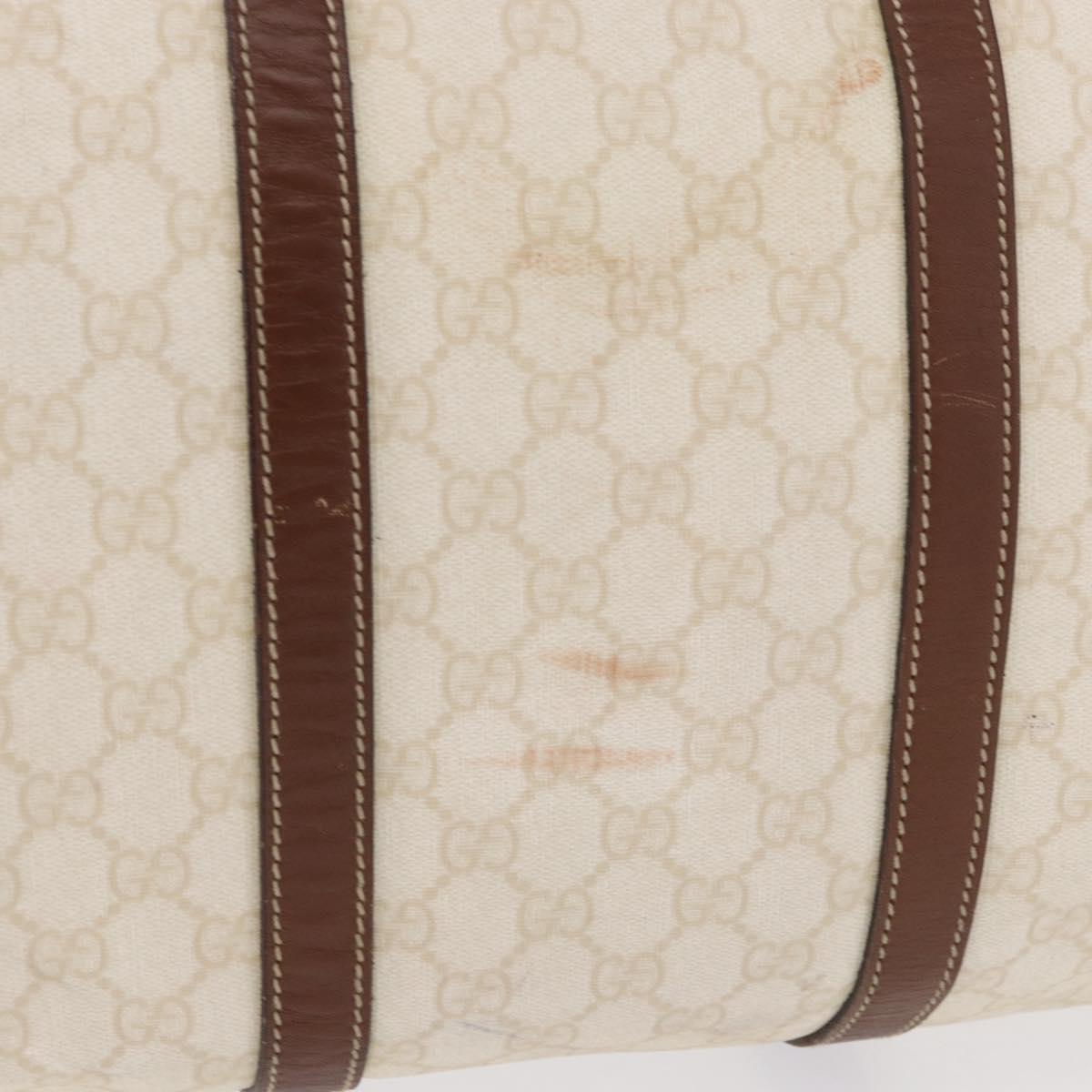 GUCCI GG Supreme Boston Bag PVC White Gold 193602 Auth 197858