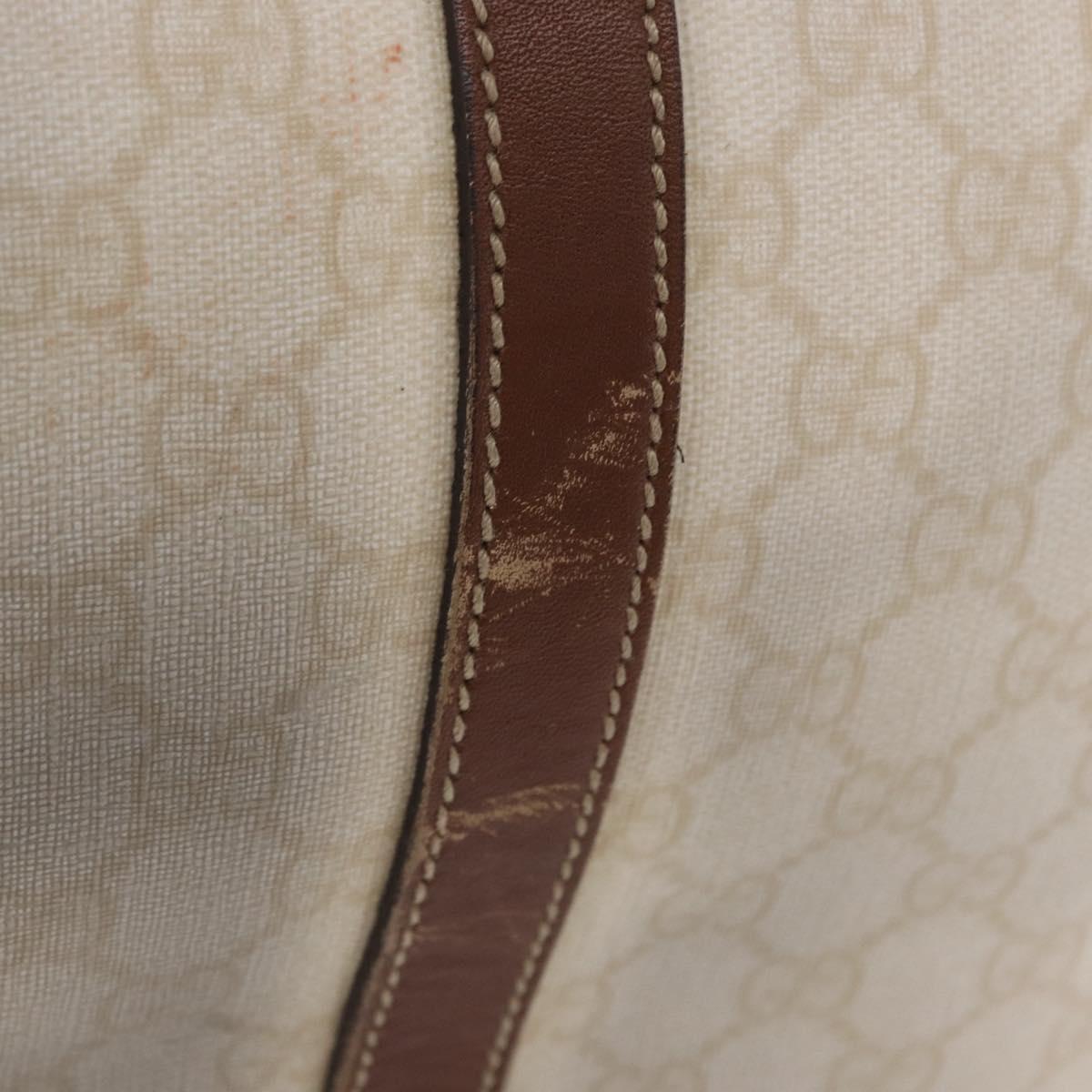 GUCCI GG Supreme Boston Bag PVC White Gold 193602 Auth 197858