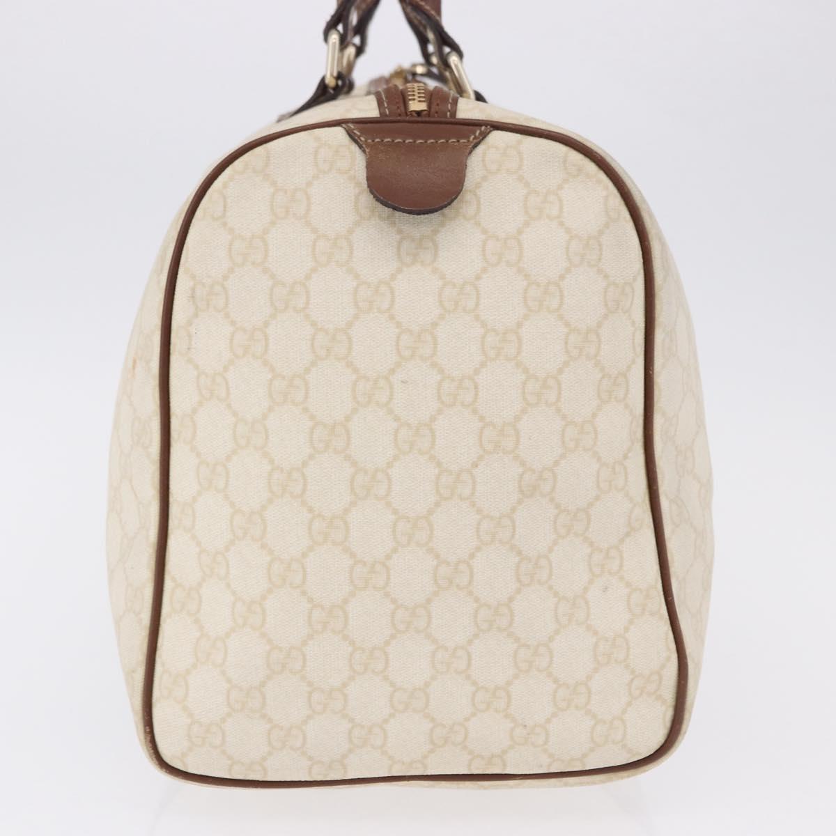 GUCCI GG Supreme Boston Bag PVC White Gold 193602 Auth 197858